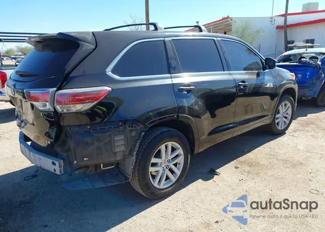 2015 Toyota Highlander Le from USA, damaged, VIN 5TDZARFH9FS013762